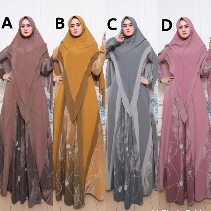 Azyika series humaira Azyika syari by humaira gamis printing