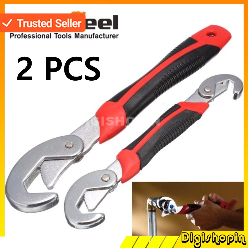 Kunci Pas 2 pcs Multifunction Magic Wrench Kunci Reparasi Sepeda Motor Perkakas Kunci Set 2 in 1 / U