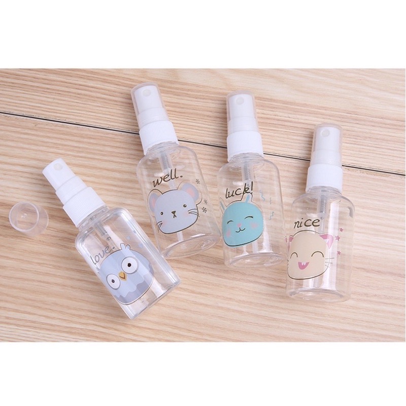 Botol Spray Karakter Lucu 100 ML / Botol Semprot Plastik / Botol Spray Transparan