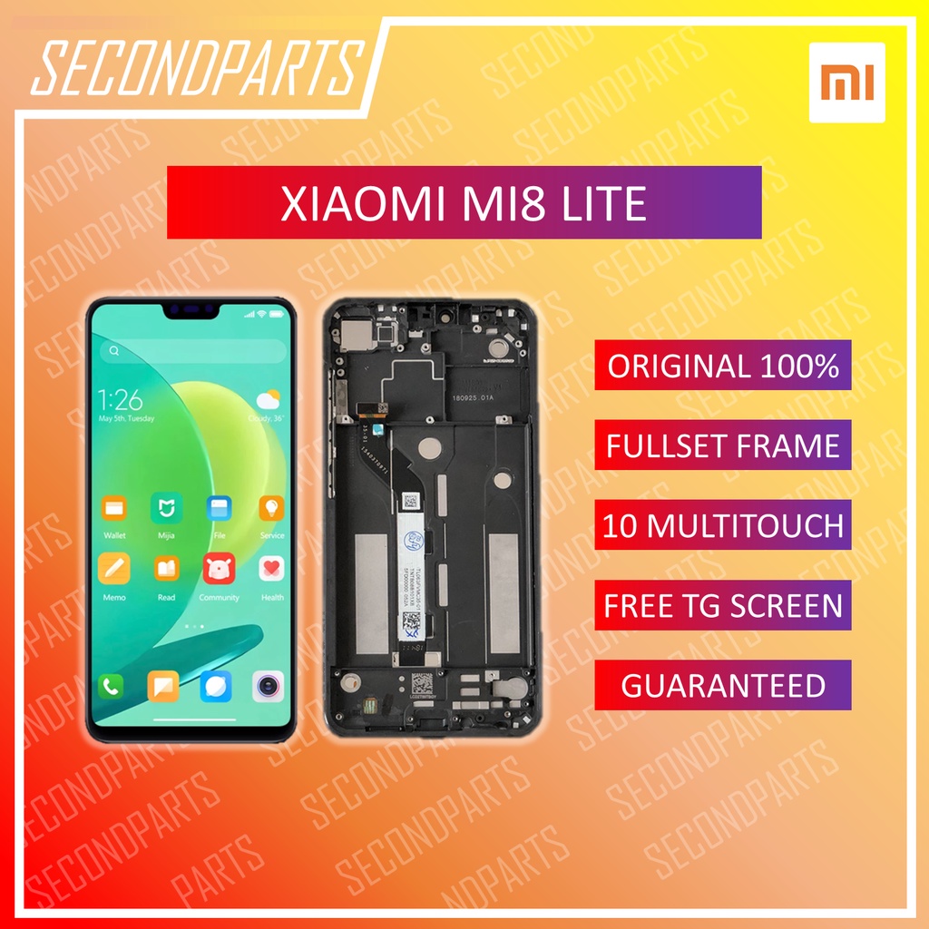 LCD TS FULLSET FRAME XIAOMI MI8 MI 8 LITE ORIGINAL COPOTAN