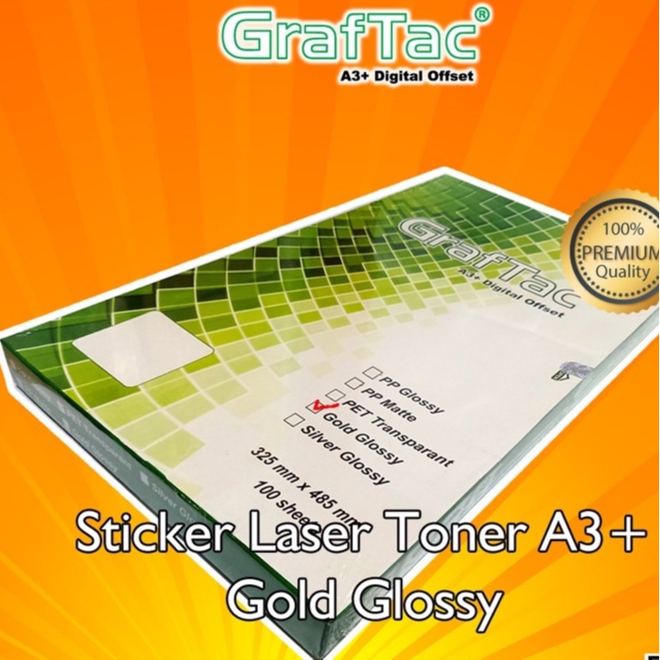 Graftac REPACK Sticker Vinyl Silver Gold Stiker Digital Print A3Laser