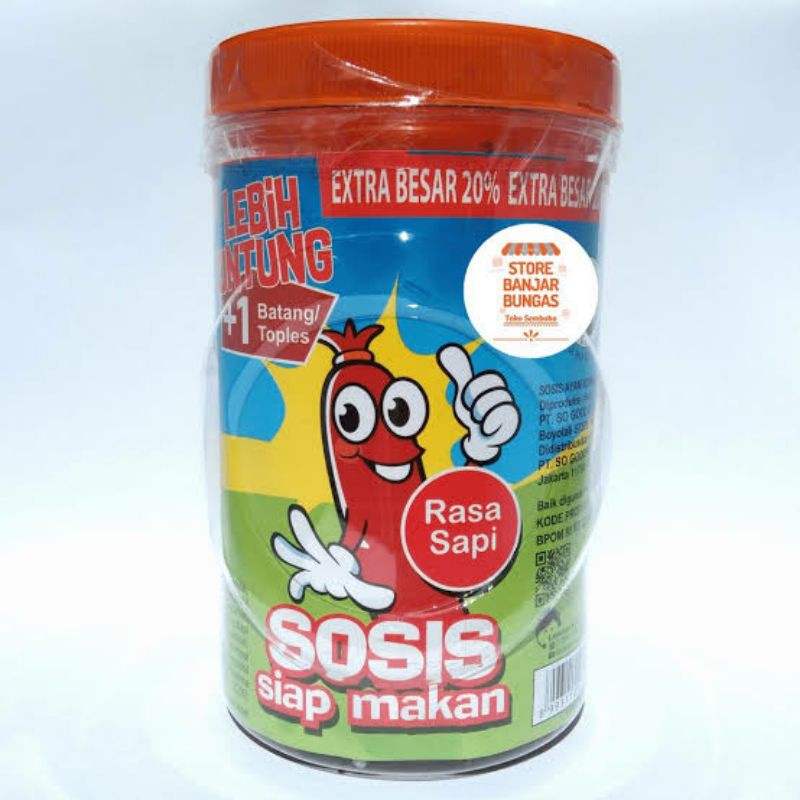 

Sosis So Nice Sapi Siap Makan, Toples isi 24 + 1 Pcs ( 25 pcs ) harga termurah