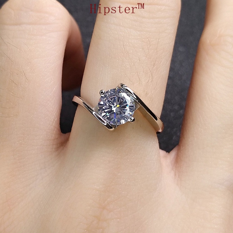 Cincin Lapis Platinum Klasik Mewah Ringan Untuk Wanita