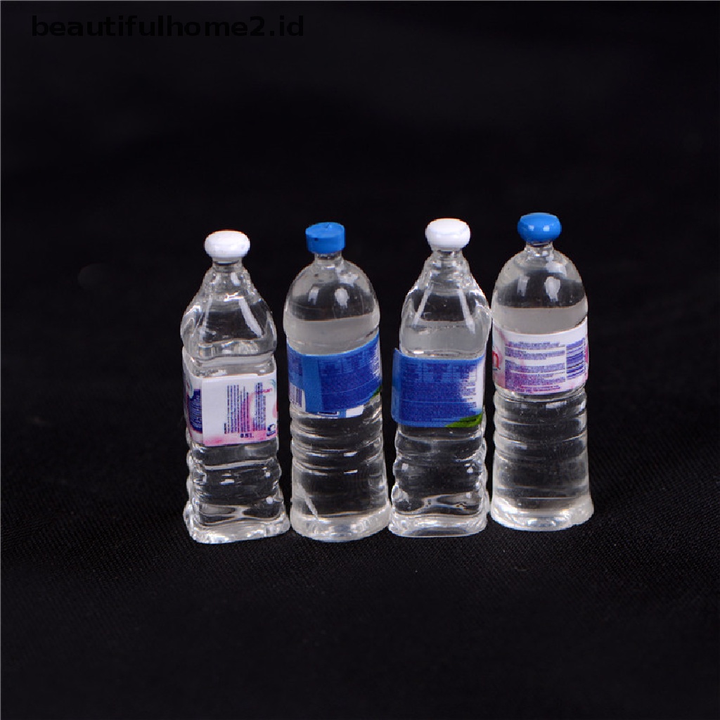 (Beautifulhome2.Id) 4pcs Miniatur Botol Air Mineral Skala 1 / 6 1 / 12 Untuk Dekorasi Rumah Boneka