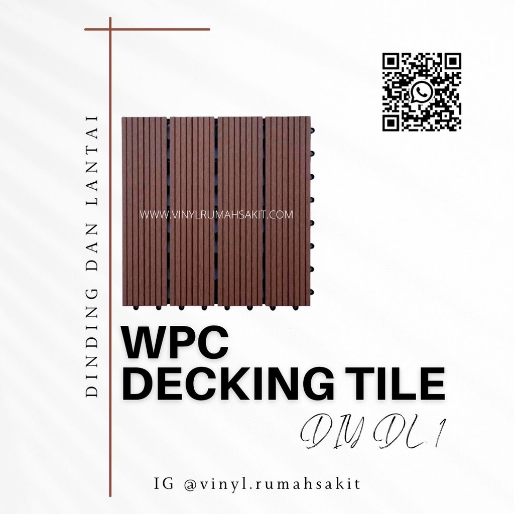 WPC Decking Kayu DIY DL 1 Lantai Komposit Untuk Indoor - Tahan Panas