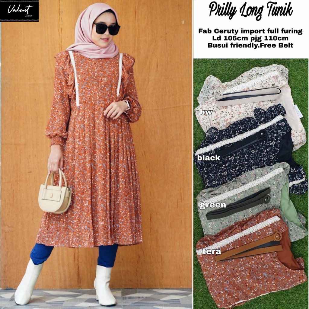 Busana Wanita Terbaru PRILLY LONG TUNIK By VALENT FASHION