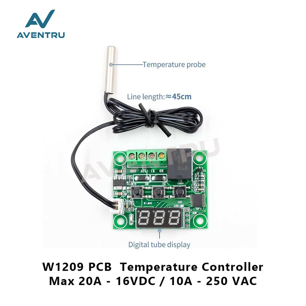 W1209 PCB Thermostat DC AC Digital Temperature Controller Control Suhu