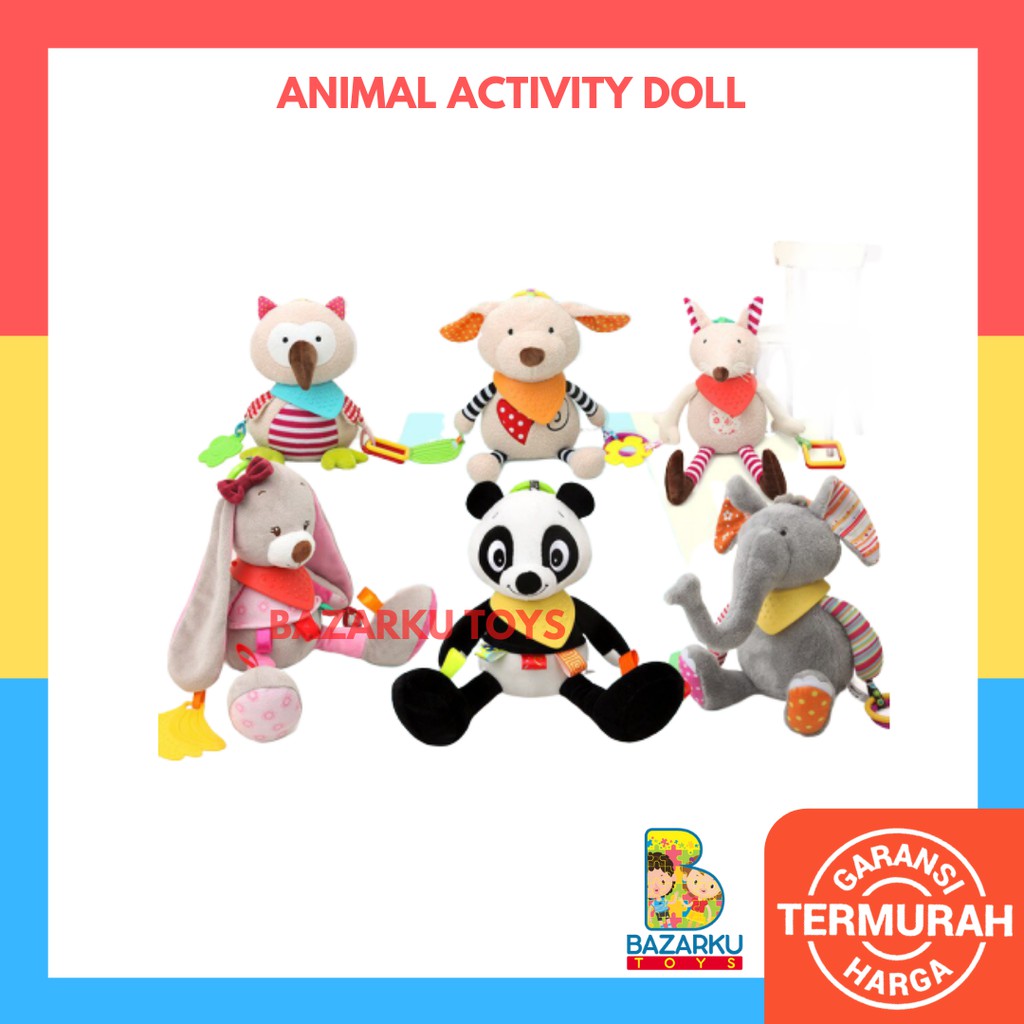  Boneka  Bayi Animal Activity Doll Boneka Gantung  Bayi Plush 
