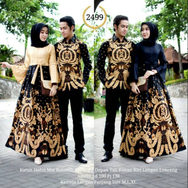 SHOPASHOP SOLO - setelan gamis syari 2499 kebaya modern gamis muslim batik couple long dress batam
