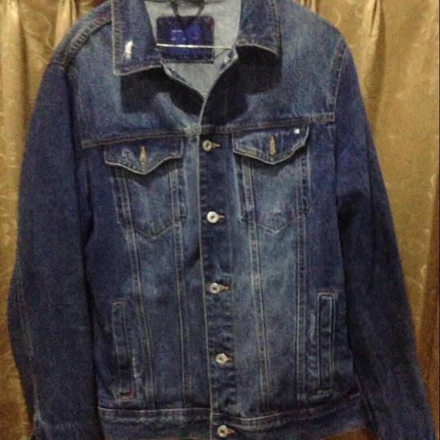 Zara Man Jacket denim original | Shopee 