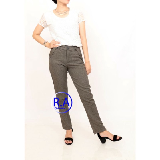 Celana Kerja Wanita Kantor Formal Slim Fit Size  [  S -- 5L  ]