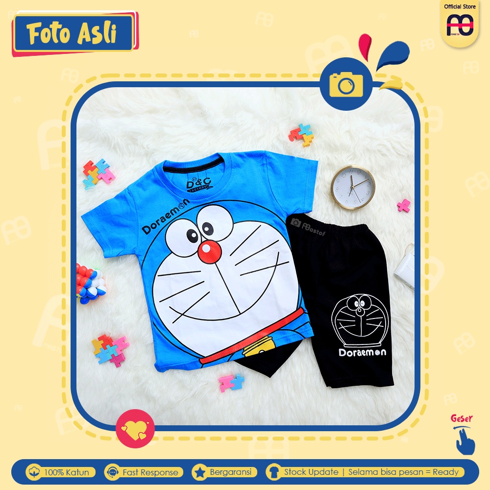 Setelan Anak Laki Laki Mastof D Series 1 - 11 Tahun Baju Anak Edisi Favorit-DRM Biru