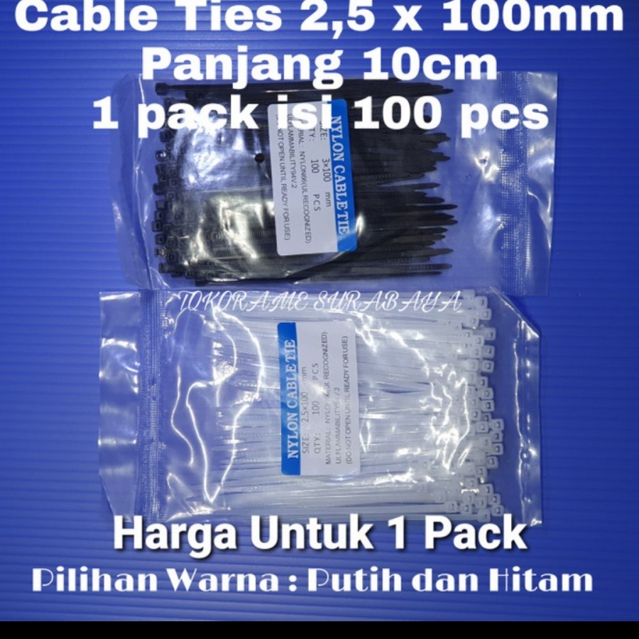 

Cable ties kabel 10cm tali pengikat serbaguna travel organizer atk set