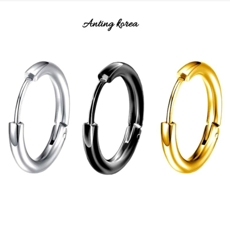 Anting hoop korea untuk wanita bahan titanium anti karat