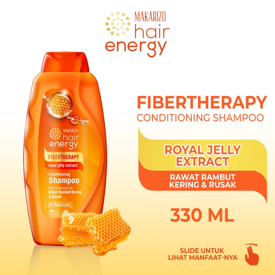 [Ukuran Besar] Makarizo Hair Energy Fibertherapy Conditioning Shampoo 330 Ml