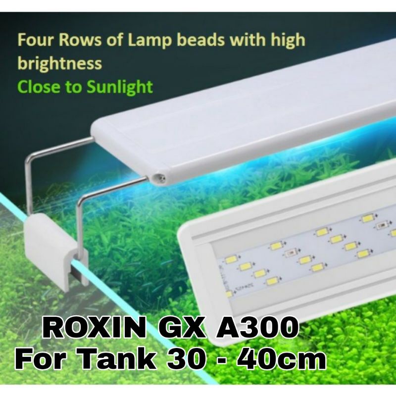 LAMPU GANTUNG LED AQUARIUM ROXIN GX A300 Biru Putih / For Tank 30-40cm
