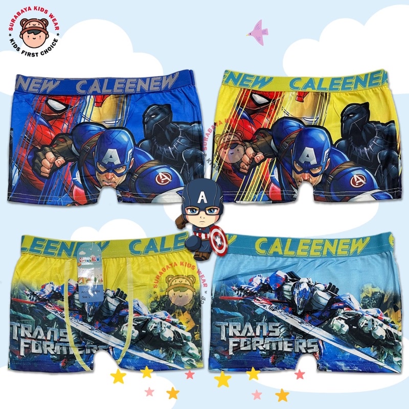 Boxer Anak Laki - Laki Motif Super Hero Caleenew