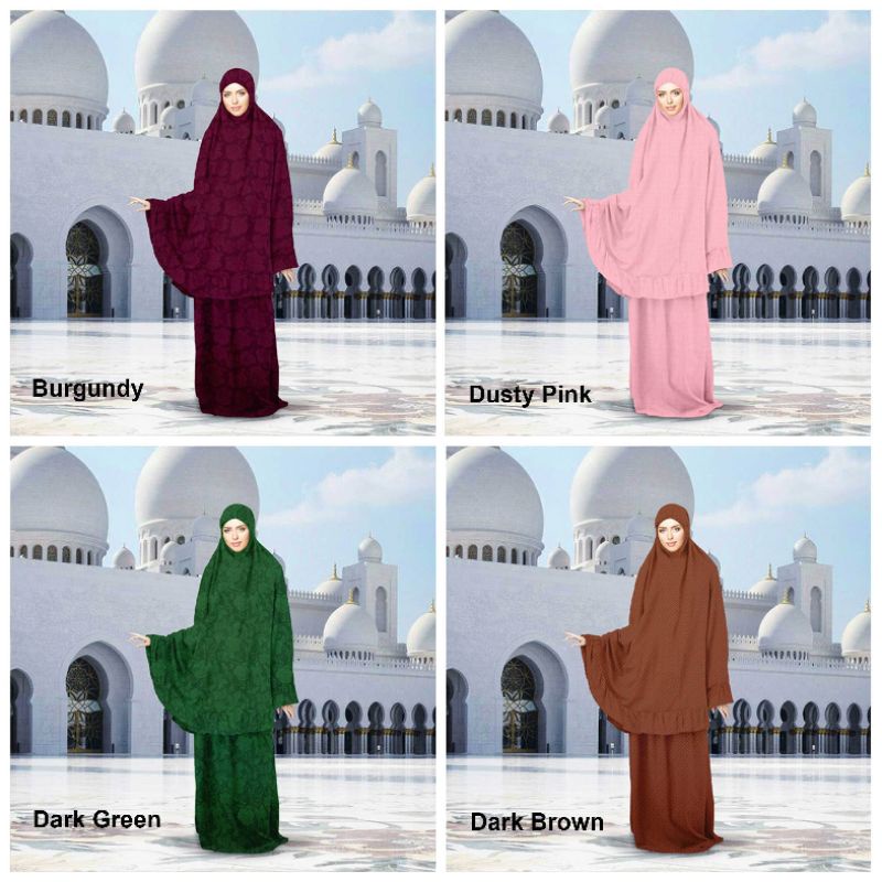 Rosanna -Mukena Al Jabari Jumbo Size Maroon