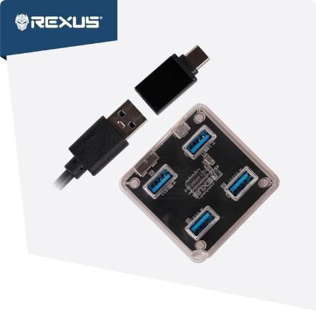 Rexus H331 4 port USB HUB 3.1 5 Gbps ports &amp; Converter Type C RXH-331