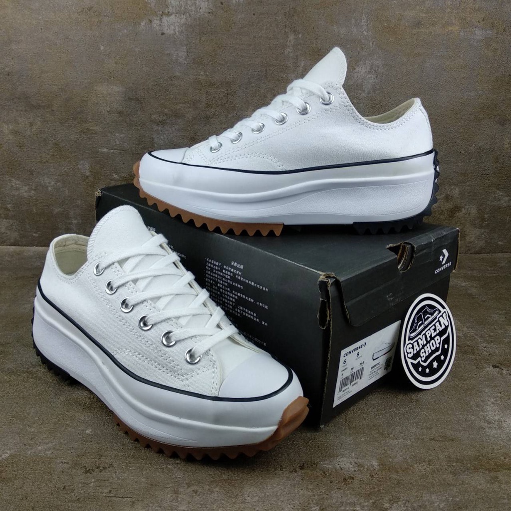 ASLI GRADE ORI Sepatu Converse Run star High Heels Ox low white original BNIB