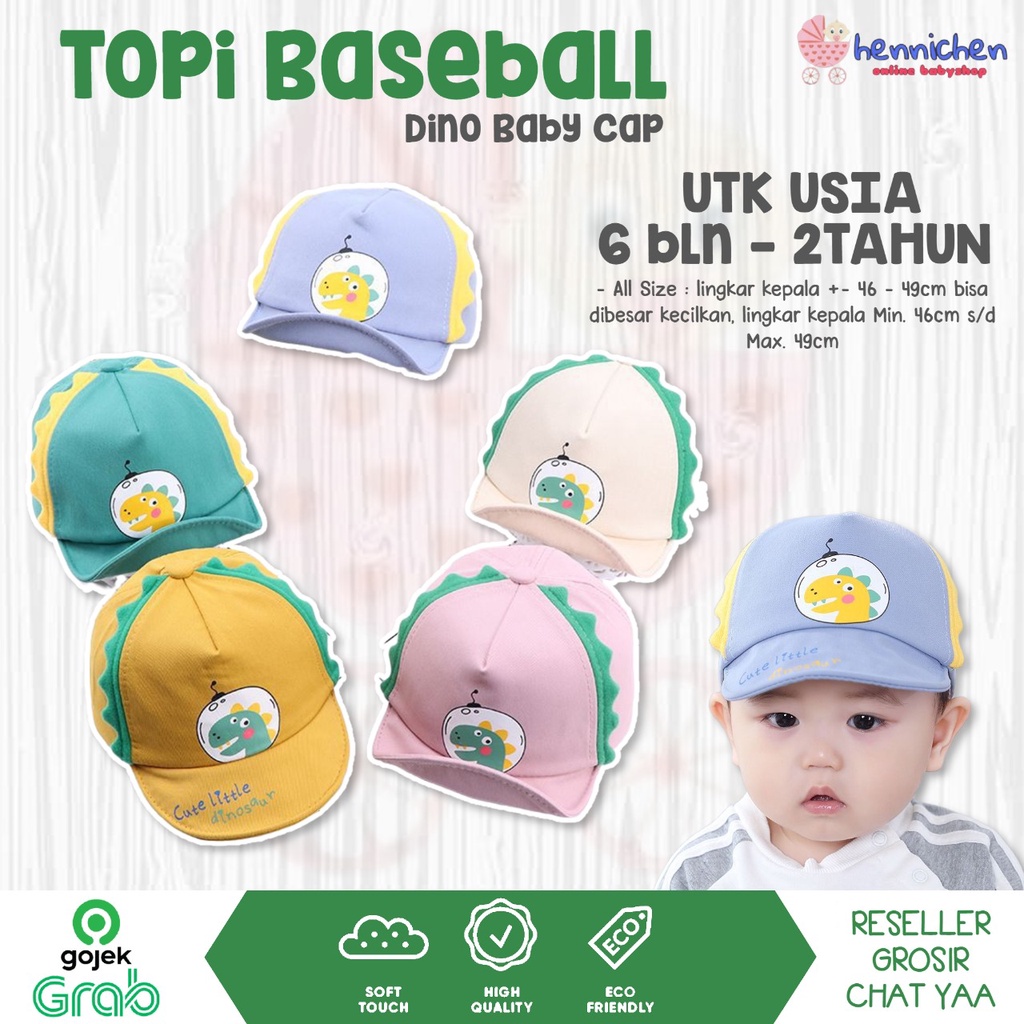 Topi Baseball bayi Dino baby cap Dinosaur import