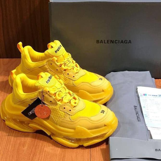 ☞❣CUCI GUDANG❤️ sepatu wanita murah Balenciaga Triple S - Clear Sole Yellow - Premium -