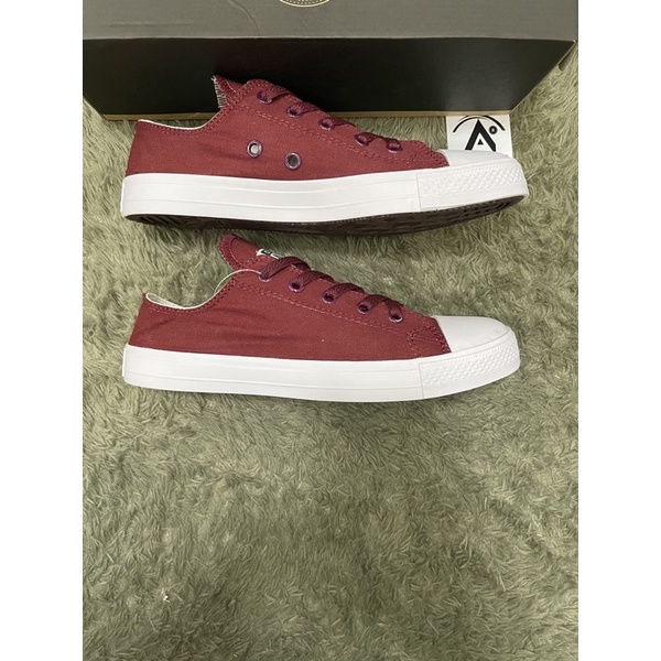 Sepatu sneaker sekolah ct2 maroon +box