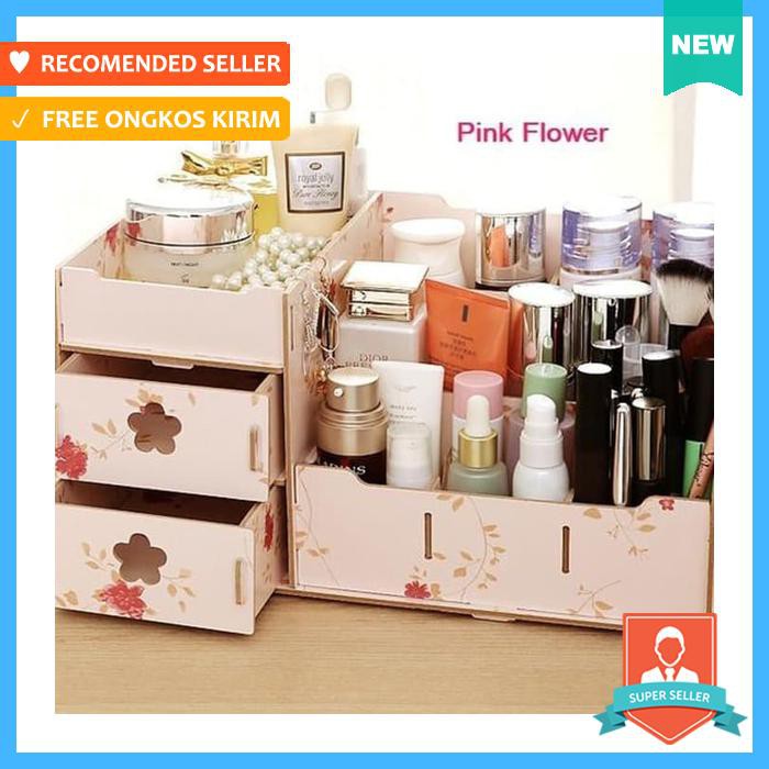 Tempat Perhiasan & Aksesoris - Rak Kosmetik Kayu Dekstop Ukuran Besar Kode 030 - Tempat Penyimpanan