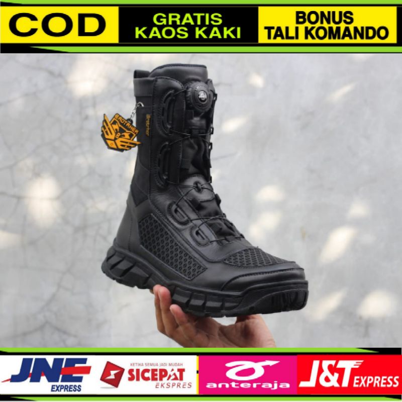 Sepatu pdl tali putar TNI POLRI MERK BROTHER FIDGO TALI BAJA MURAH