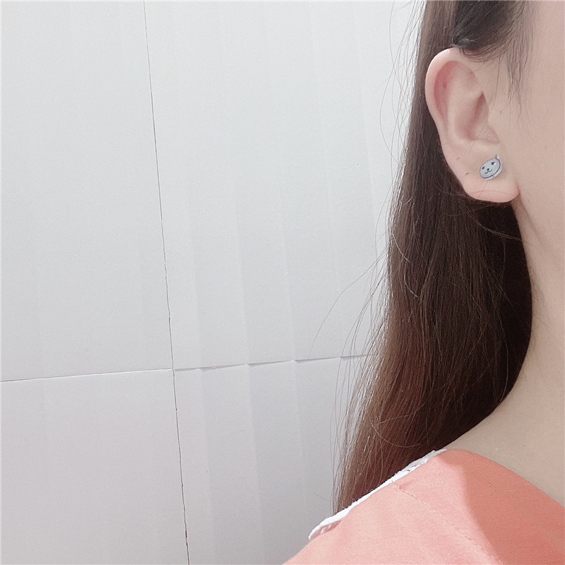 Fashion Pearl Stud Earring Sets with Diamond Bowknot Cute Cartoon Earrings