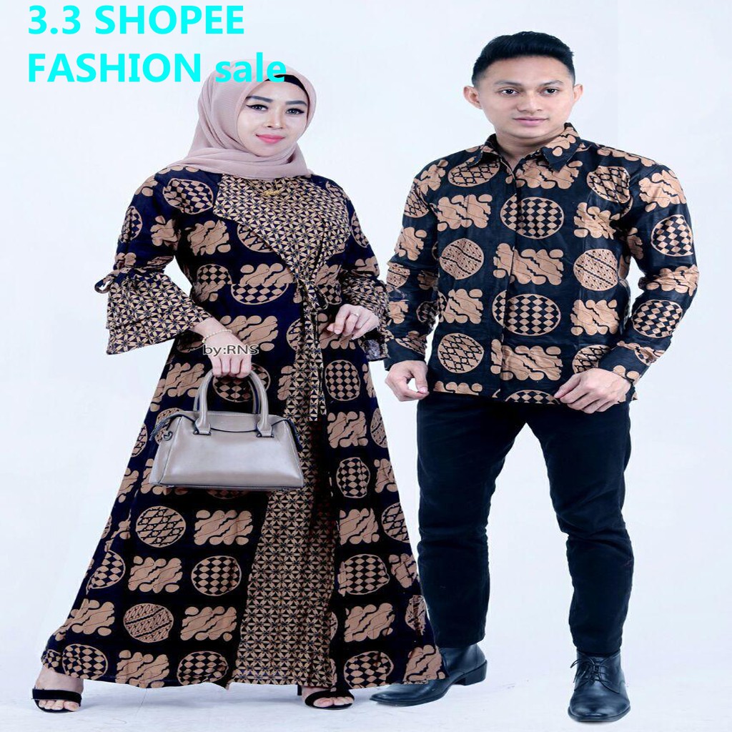 Batik Couple Gamis Batik Cardi Modern Model Terbaru  Gamis Bahan Katun Halus Adem Di Pakai