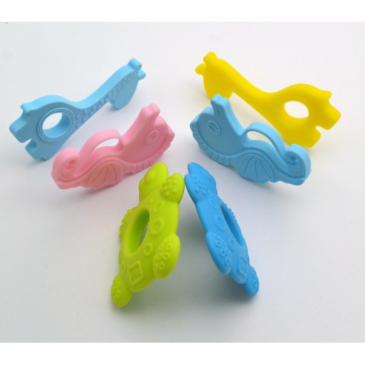 Mainan Teether Model Animal Bahan Silikon Food Grade Gigitan Anak Bayi Tupai Gajah