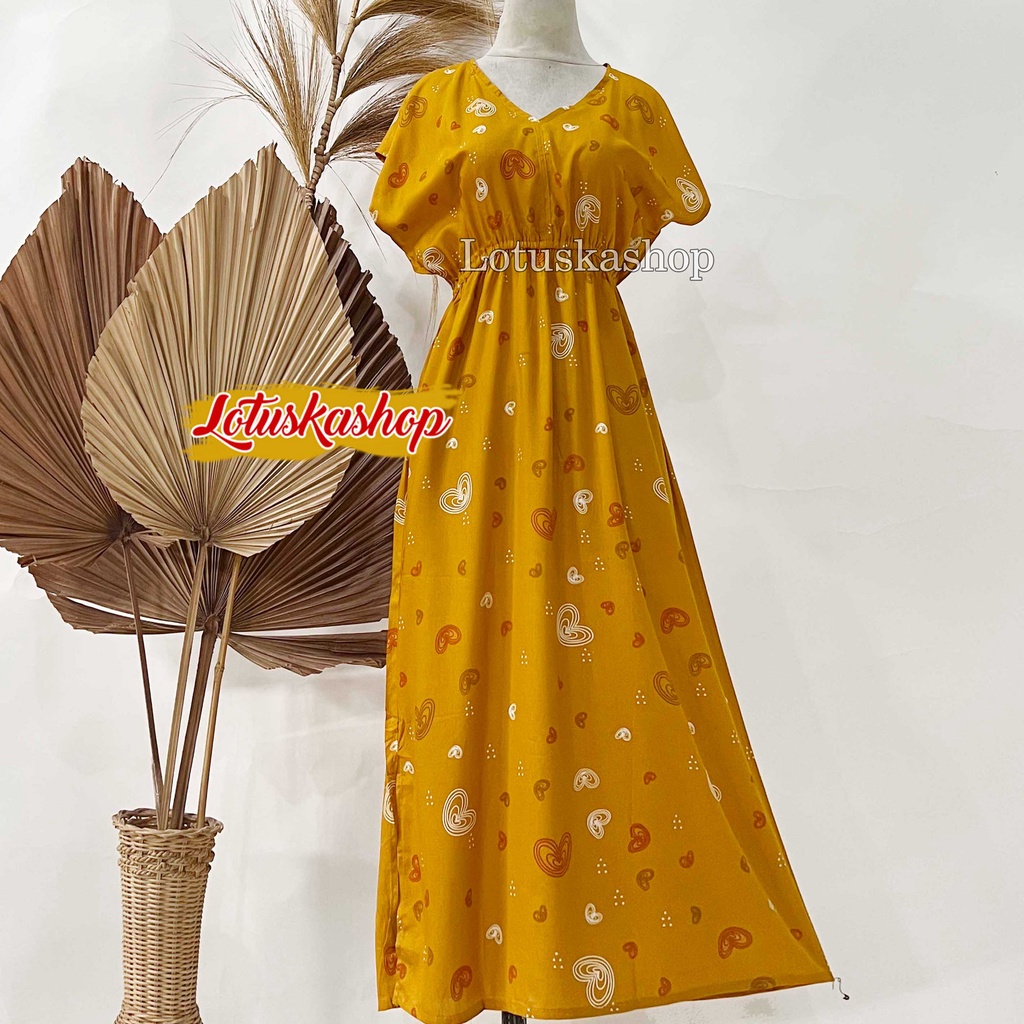 Dress Manohara Bali Panjang Molusca-Lovely Mustard