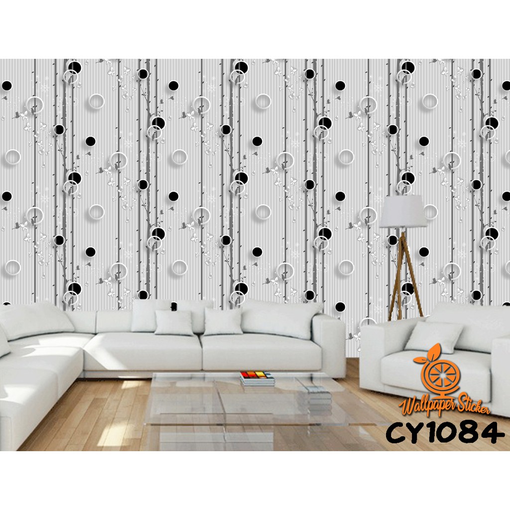 wallpaper stiker dinding 45 cm x 10 meter | anti air motif pohon hitam | solusi dekorasi