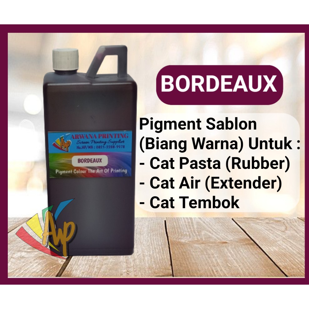 

Biang Warna Sablon Merah Maroon Pigment Bordeaux 1kg