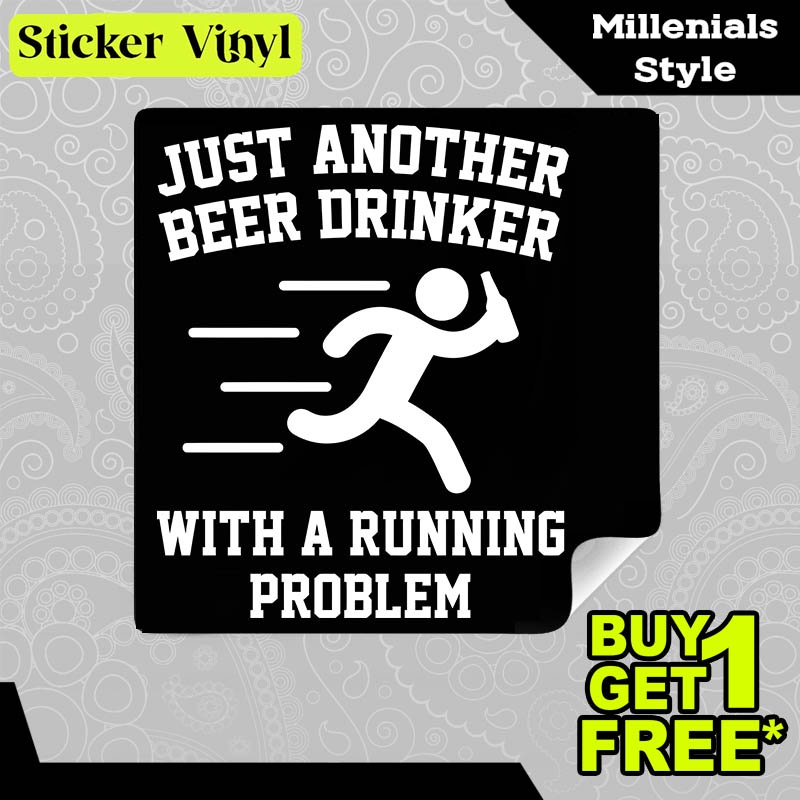 

Stiker Sticker Beer Drinker Running Problem Gambar Unik Desain Keren dan Kekinian Aesthetic Bahan Vinyl Satuan Anti Air