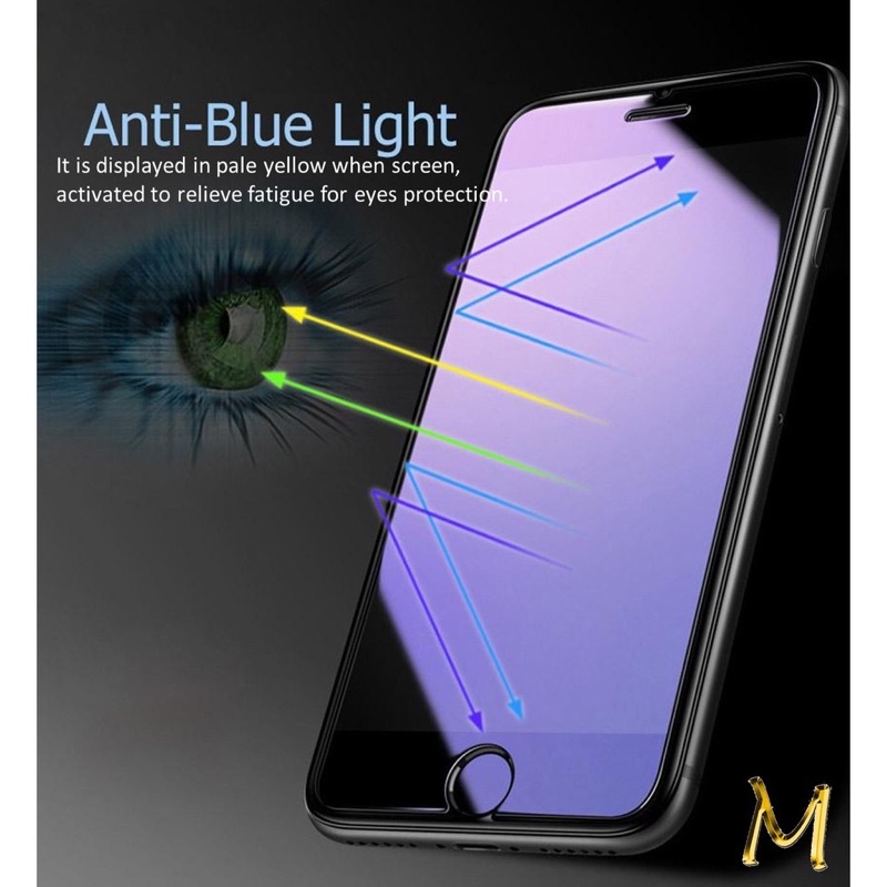 Tempered Glass Anti Blue Light Radiasi IPHONE 5 5G 5S 6 6G 6S 7 8 6+ 7+ 8+ PLUS Full Cover 10D