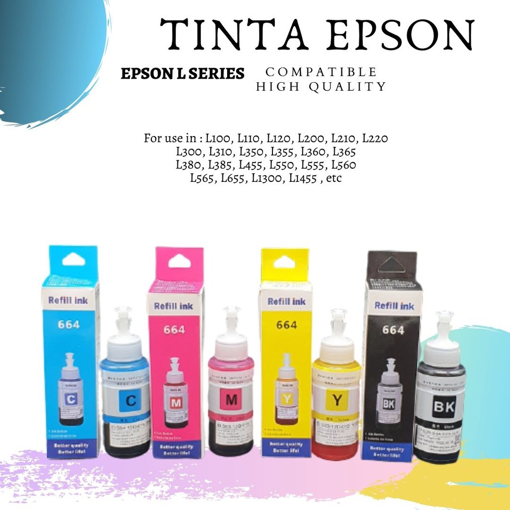 Tinta Epson Colorpro L120 L210 L300 L310 L220 L360 L365 L565 L455 L1300 1 PAKET 4 WARNA