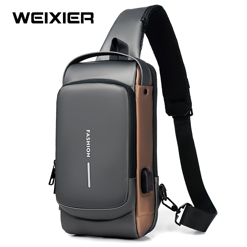 WEIXIER X306 Tas Selempang Pria Shoulder Bag USB Port Anti Maling WK-SBY