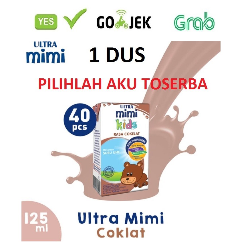 Susu Ultra Mimi Kids COKLAT (Cokelat) 125 ml - (1 DUS ISI 40) - GOJEK / GRAB