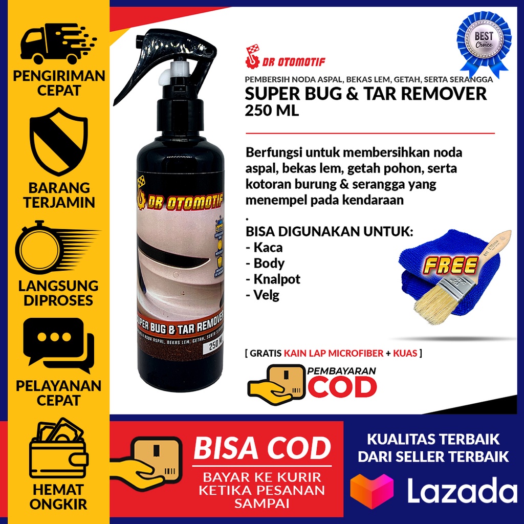 DR SUPER BUG &amp; TAR REMOVER Ampuh Membersihkan Noda Aspal Bekas Serangga Perawatan Eksterior Kendaraa