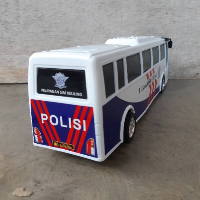 Mainan Mobil Bus SIM Polisi - Miniatur Bis Dorong Anak Edukatif