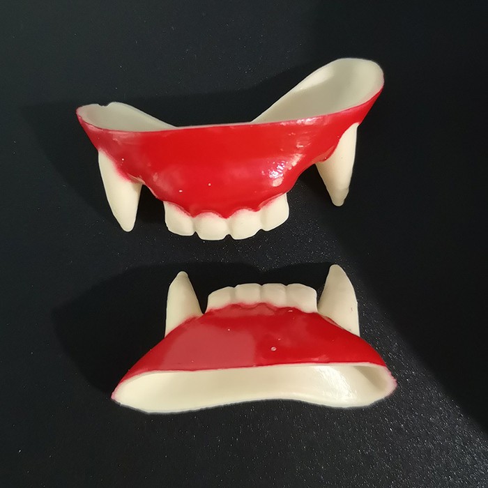 FATH fake teeth sepasang zombie vampire dracula halloween party pesta - Merah