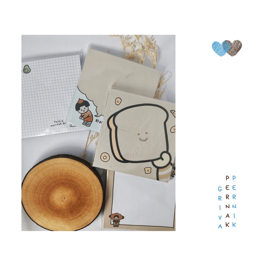 

Pernak Pernik - Memo Pad Lucu Series Bread | Notepad