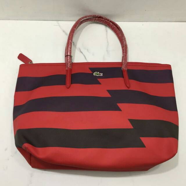 Lacoste totebag monochrome tote tas original authentic asli