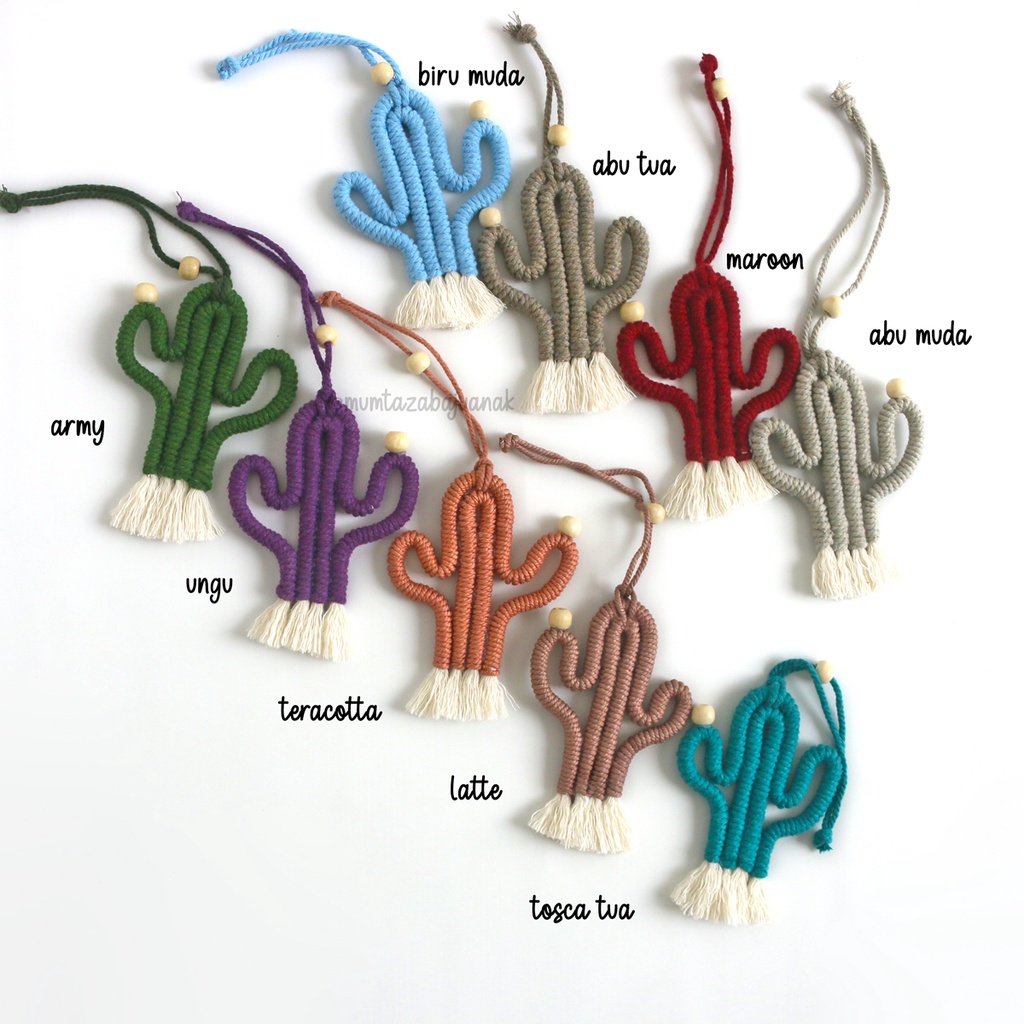 Bag charm Kaktus ~ Bagcharm Cactus ~ Gantungan tas ~ Ganci Macrame ~ Gantungan kunci tas anyaman ~ Gantungan tas jali ~ Hiasan mobil ~ Hiasan kamar ~ Souvenir