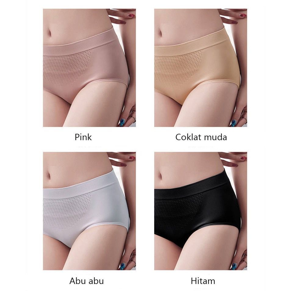 [ LINGERIE MASTER ] - (C-15) Celana Dalam Wanita Honeycomb Antibacterial Pure Cotton Middle Waist-6