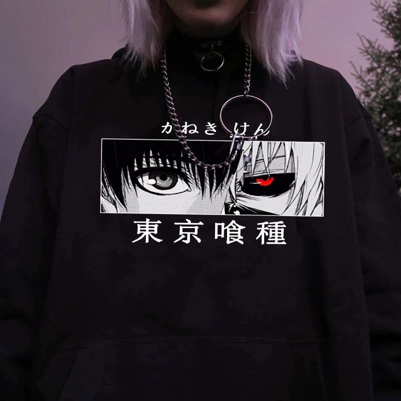 Sweater Hoodie Japan Anime Tokyo Ghoul Harajuku Sweeter Hodie Hip Hop Japan Style Sweter Animas Kart