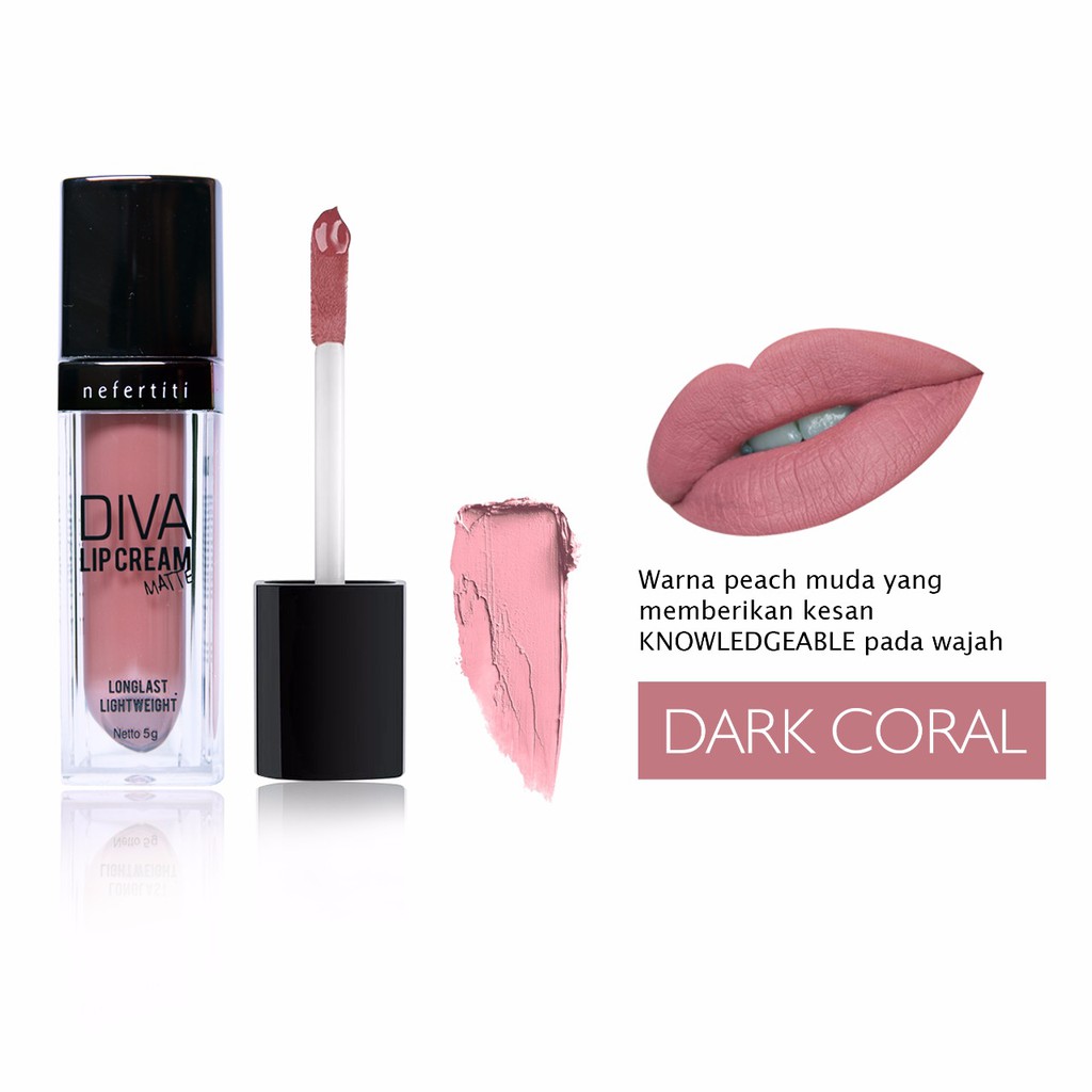 Nefertiti Paris Diva Lip Cream Matte Dark Coral