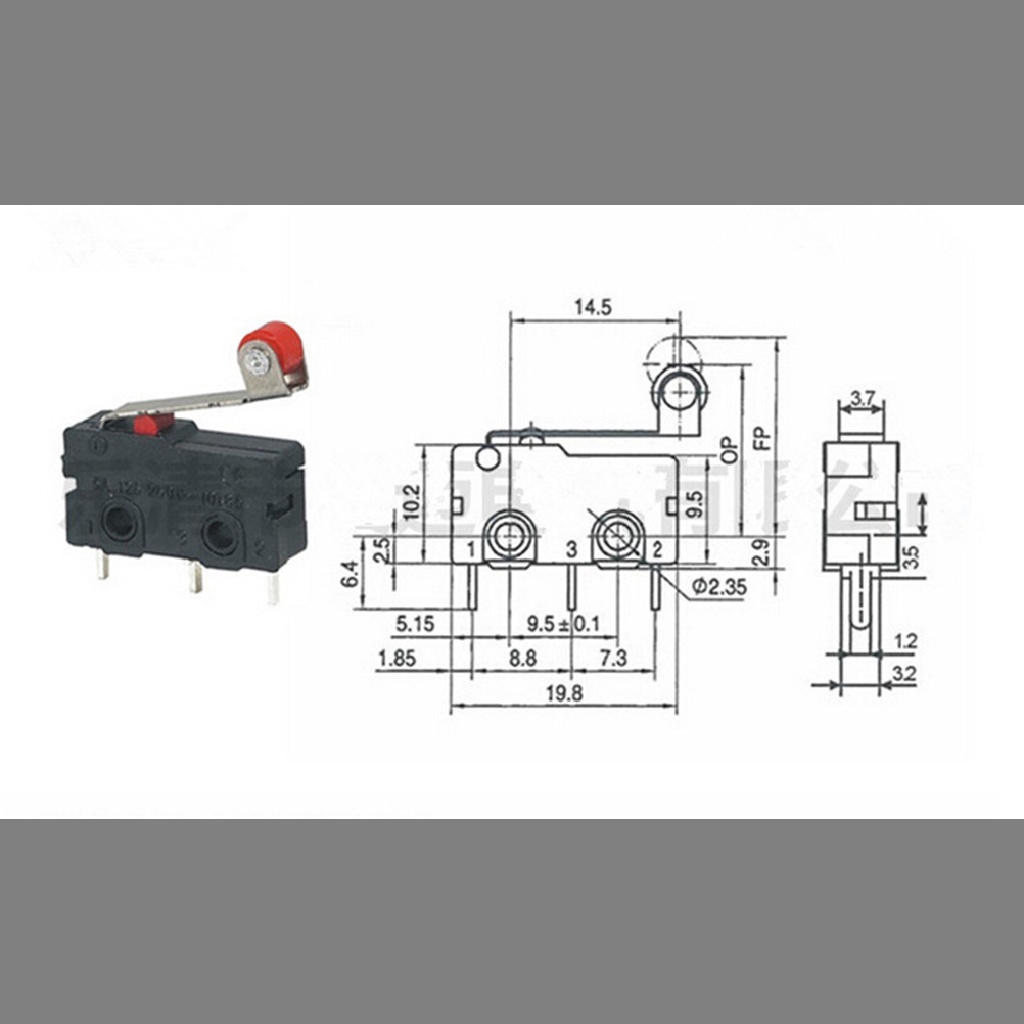 (lsingers1) 5pcs / Set Saklar Limit Switch Microswitch KW12-3 PCB